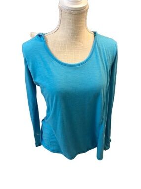 Avia Bright Turquoise Long Sleeve Scoop Neck Top XL